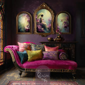 Elegant Lady & Parasol sitting, Ethereal Floral  Tissuepapier