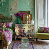 Elegant Lady & Parasol sitting, Ethereal Floral  Tissuepapier