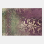 Elegant Lady Portret, Bloemen en Demask papier Inpakpapier Vel (Voorkant 3)