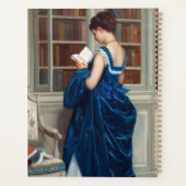 Elegant Lady Reading in a Library – Classic  Planner (Achterkant)