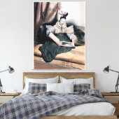 Elegant Lady Reading - kunst Print (Insitu (Slaapkamer))