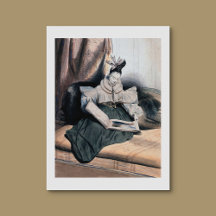 Elegant Lady Reading - kunst Print