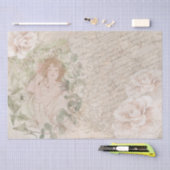 Elegant Lady Rozen Script Kaart Decoupage Tissuepapier (Craft)