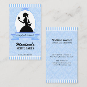 Elegant Lady Silhouette Cupcake Visitekaartje