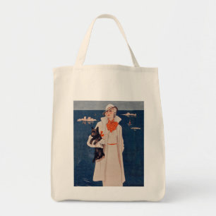 Elegant Lady White Suit Scotty Dog Zee Tote Bag