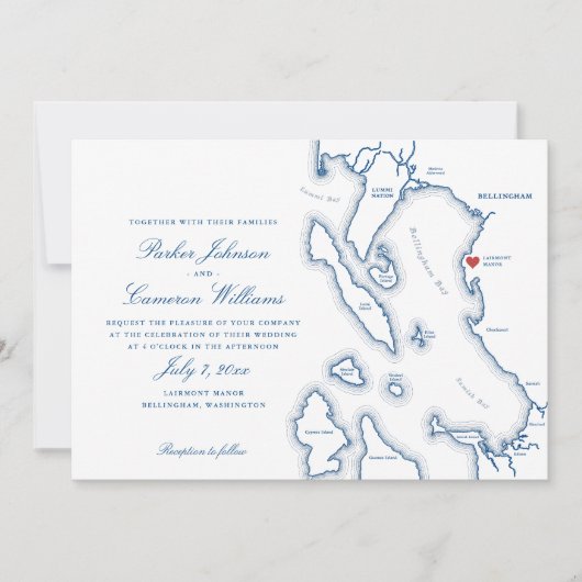 Elegant Lairmont Manor Bellingham Kaart Bruiloft (Voorkant)