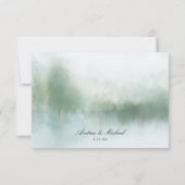 Elegant Lake and Trees Soft Waterverf Wedding RS RSVP Kaartje (Achterkant)