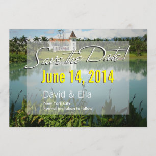 Elegant Lake House Save the Date Notice Kaart