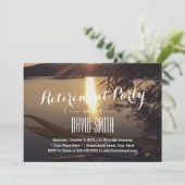 Elegant Lake Sunset Retirement Party Kaart (Staand voorkant)