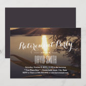 Elegant Lake Sunset Retirement Party Kaart (Voorkant / Achterkant)