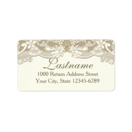 Elegant Land Bloemen en Burlap Etiket