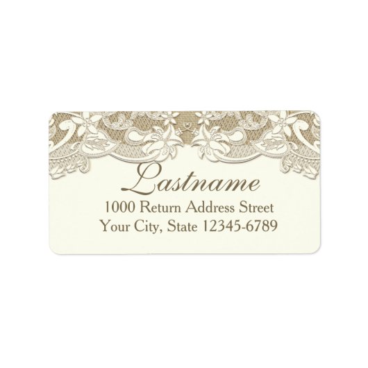 Elegant Land Bloemen en Burlap Etiket (Voorkant)