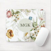 Elegant Land Bloemen Monogram Muismat (Met muis)