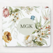 Elegant Land Bloemen Monogram Muismat (Voorkant)