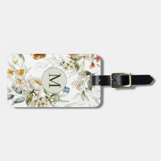 Elegant land bloemendubbel zijdig bagagelabel (Voorkant horizontaal)