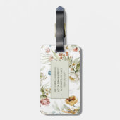 Elegant land bloemendubbel zijdig bagagelabel (Achterkant verticaal)