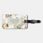 Elegant land bloemendubbel zijdig bagagelabel (Achterkant horizontaal)