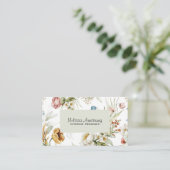 Elegant land bloemendubbel zijdig visitekaartje (Staand voorkant)