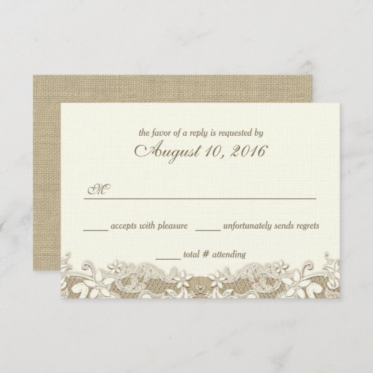Elegant land bruiloft antwoord (Voorkant / Achterkant)