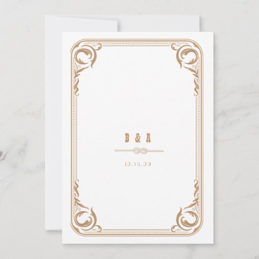 Elegant land bruiloft kaart (Achterkant)