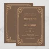 Elegant land bruiloft kaart (Voorkant / Achterkant)