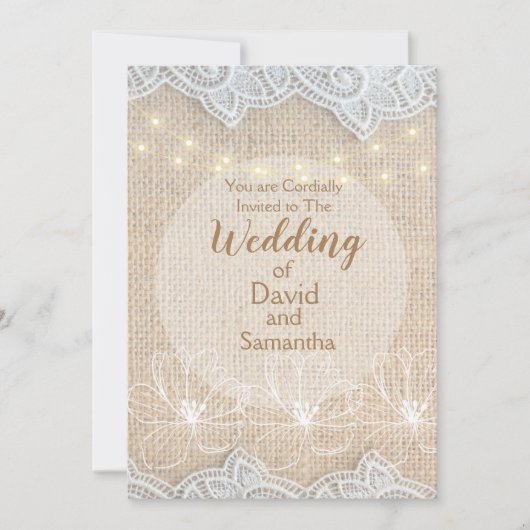 Elegant land bruiloft uitnodiging (Voorkant)