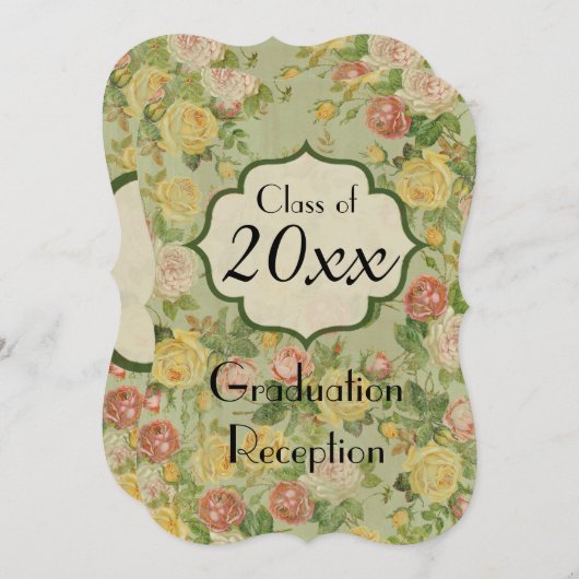 Elegant  Land Floral Afstuderen Pary Kaart (Voorkant / Achterkant)