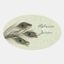elegant land groen vredeshuwelijk ovale sticker