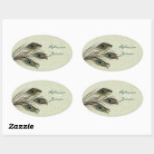 elegant  land groen vredeshuwelijk ovale sticker (Vel)