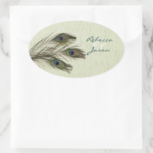 elegant  land groen vredeshuwelijk ovale sticker (Tas)