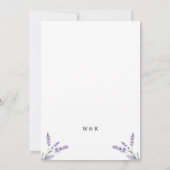 Elegant Land Lavendel Bruiloft Kaart (Achterkant)