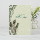 Elegant land pauw repetitie diner kaart (Staand voorkant)