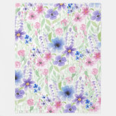 Elegant land roze Paarse blauwe Waterverf ventilat Fleece Deken (Voorkant)