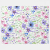 Elegant land roze Paarse blauwe Waterverf ventilat Fleece Deken (Voorkant (Horizontaal))