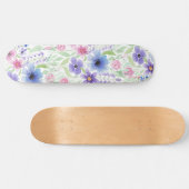 Elegant land roze Paarse blauwe Waterverf ventilat Persoonlijk Skateboard (Horizontaal)