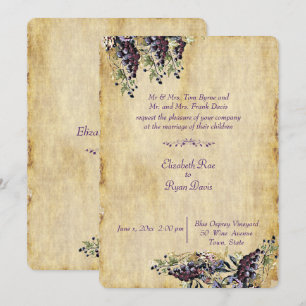 Elegant, Land Rustic, Vineyard Wedding Kaart