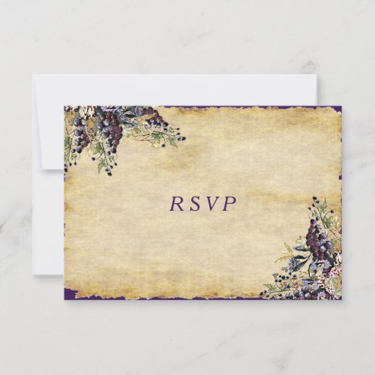 Elegant, Land Rustic, Vineyard Wedding RSVP Kaartje (Voorkant)