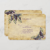 Elegant, Land Rustic, Vineyard Wedding RSVP Kaartje (Voorkant / Achterkant)