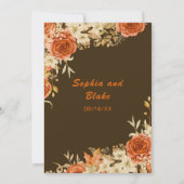Elegant Land Sinaasappel Rozen Bruin Bruiloft Kaart (Achterkant)