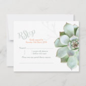 Elegant Land Succulent Bruiloft RSVP (Voorkant)