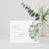 Elegant Land Succulent Bruiloft RSVP (Staand voorkant)