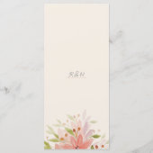 Elegant Land Waterverf Bloemen Terracotta Blush Menu (Achterkant)