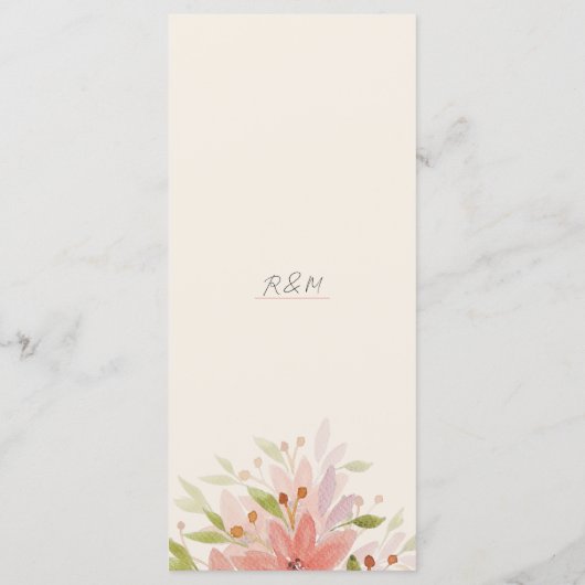 Elegant Land Waterverf Bloemen Terracotta Blush Menu (Achterkant)