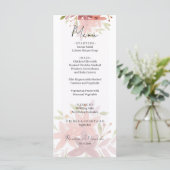 Elegant Land Waterverf Bloemen Terracotta Blush Menu (Staand voorkant)