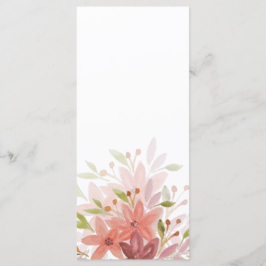 Elegant Land Waterverf Bloemen Terracotta Blush Menu (Achterkant)