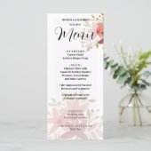 Elegant Land Waterverf Bloemen Terracotta Blush Menu (Staand voorkant)
