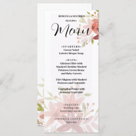 Elegant Land Waterverf Bloemen Terracotta Blush Menu