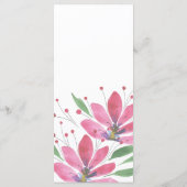 Elegant Land Waterverf Kunst Bloemen Roze Menu (Achterkant)