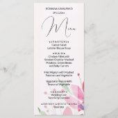 Elegant Land Waterverf Kunst Bloemen Roze Menu (Voorkant)
