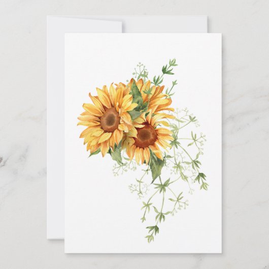 Elegant Land Zonnebloem Baby shower Kaart (Achterkant)